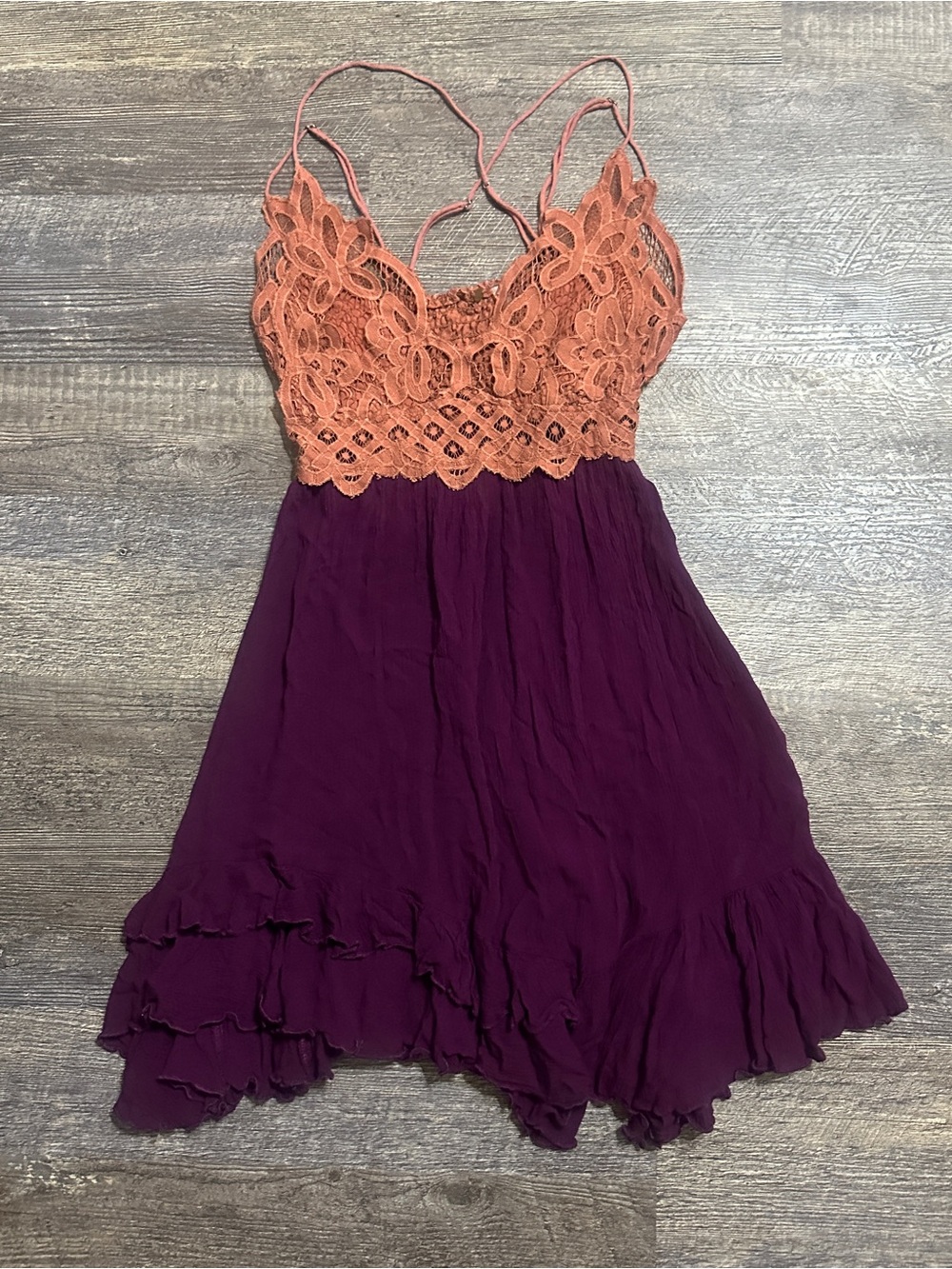 Free People Women's Boho Adella Slip Mini Dress -Medium